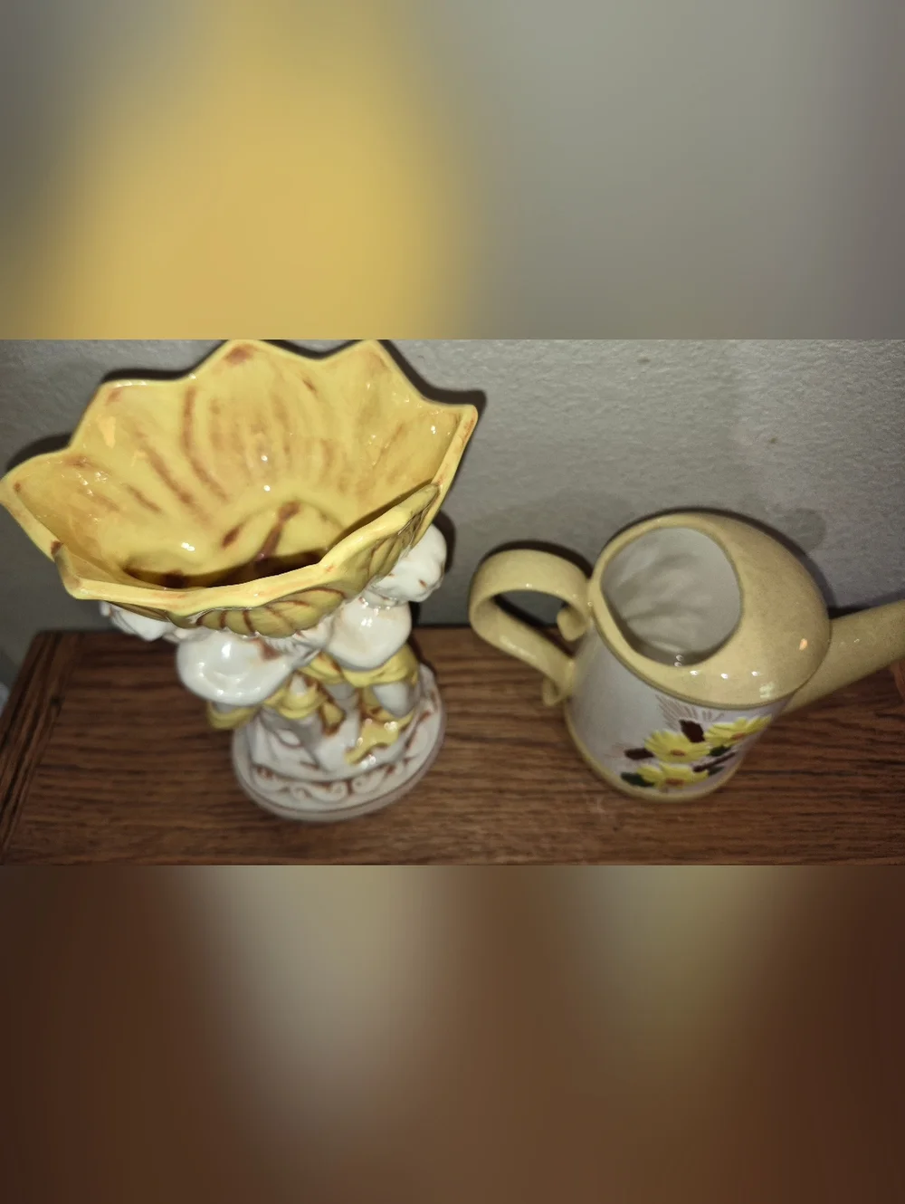 Lot Of 2 Vintage Italian Cherub Vase, Planter 8in Tall & flower Pot Planter